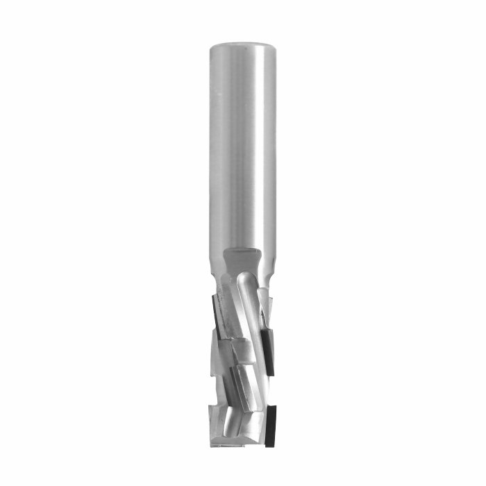 Mèche à défoncer Diamant ( H=2.5) Finition Ø12 LC.25 LU.25 LT.78 Q12 Z2+2 Hél. Positive/Négative Rot.Droite - Corps Acier inox